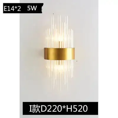 Wall lamp led Nordic creative corridor aisle lamp home background bedroom light luxury crystal bedside wall lamp