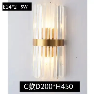 Wall lamp led Nordic creative corridor aisle lamp home background bedroom light luxury crystal bedside wall lamp