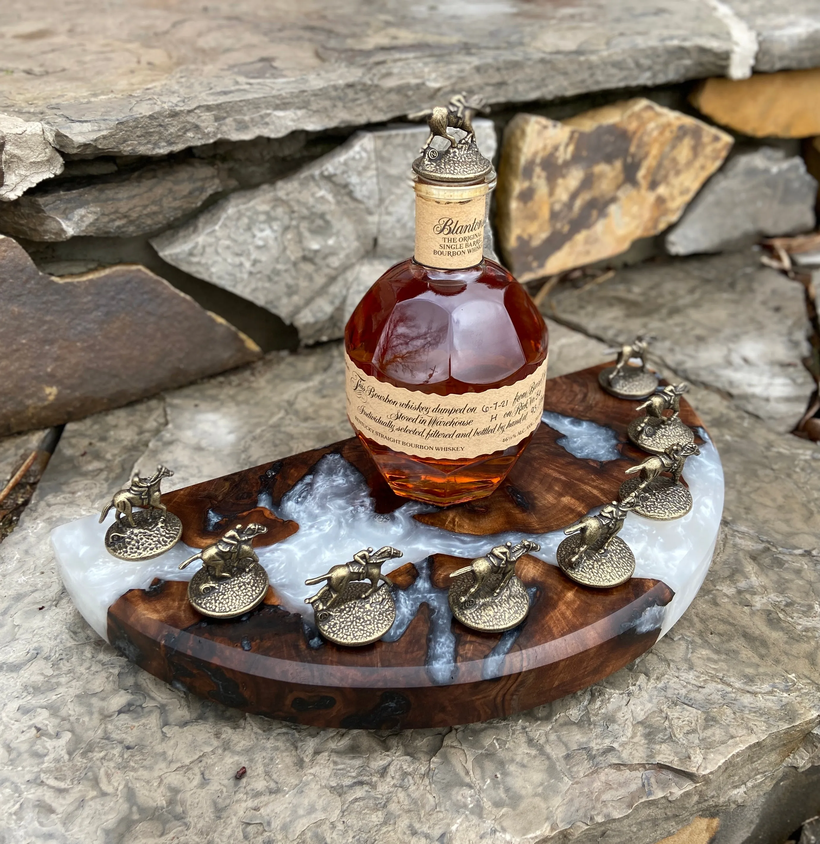 Walnut Burl Bourbon Display Board