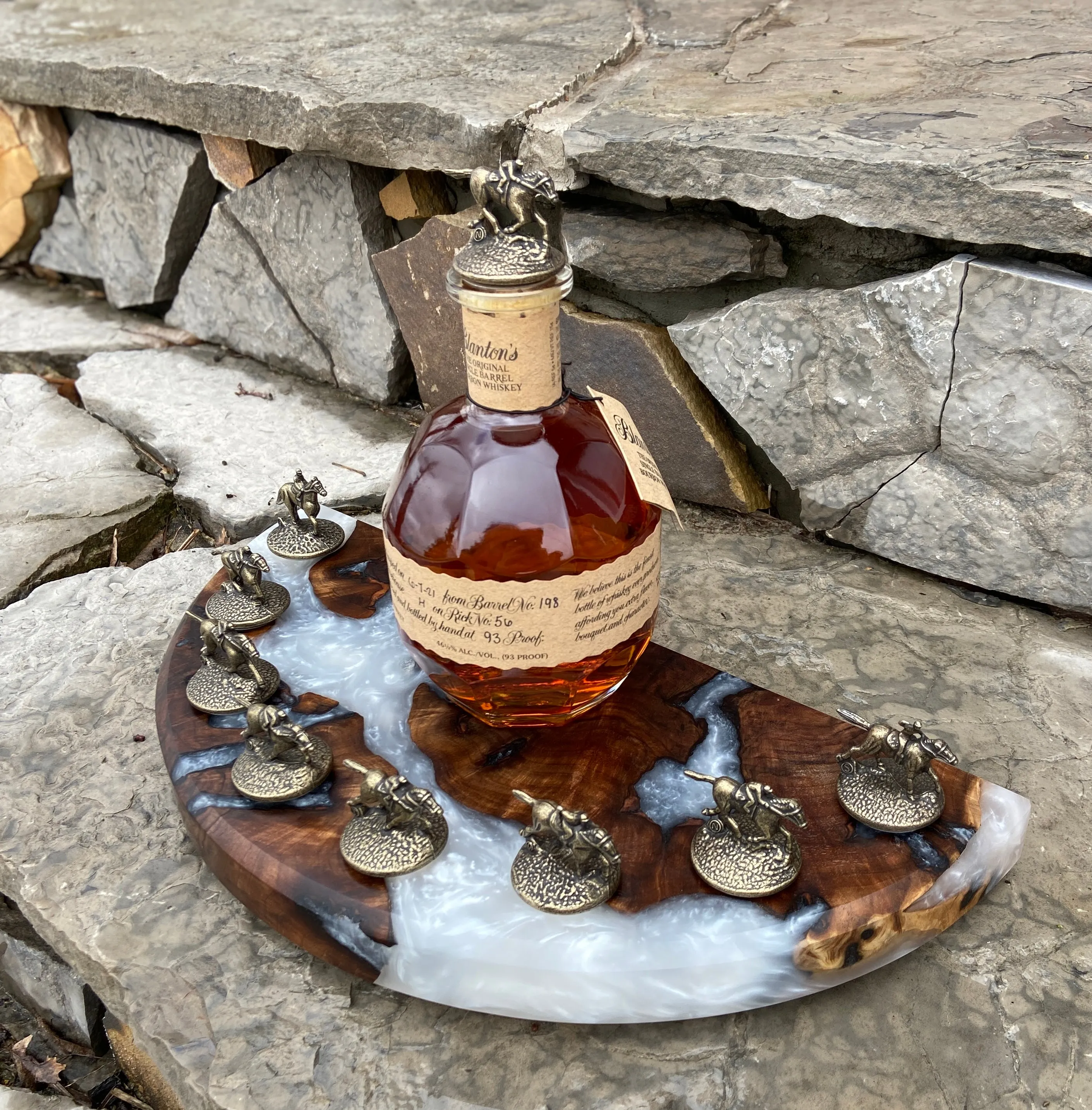 Walnut Burl Bourbon Display Board