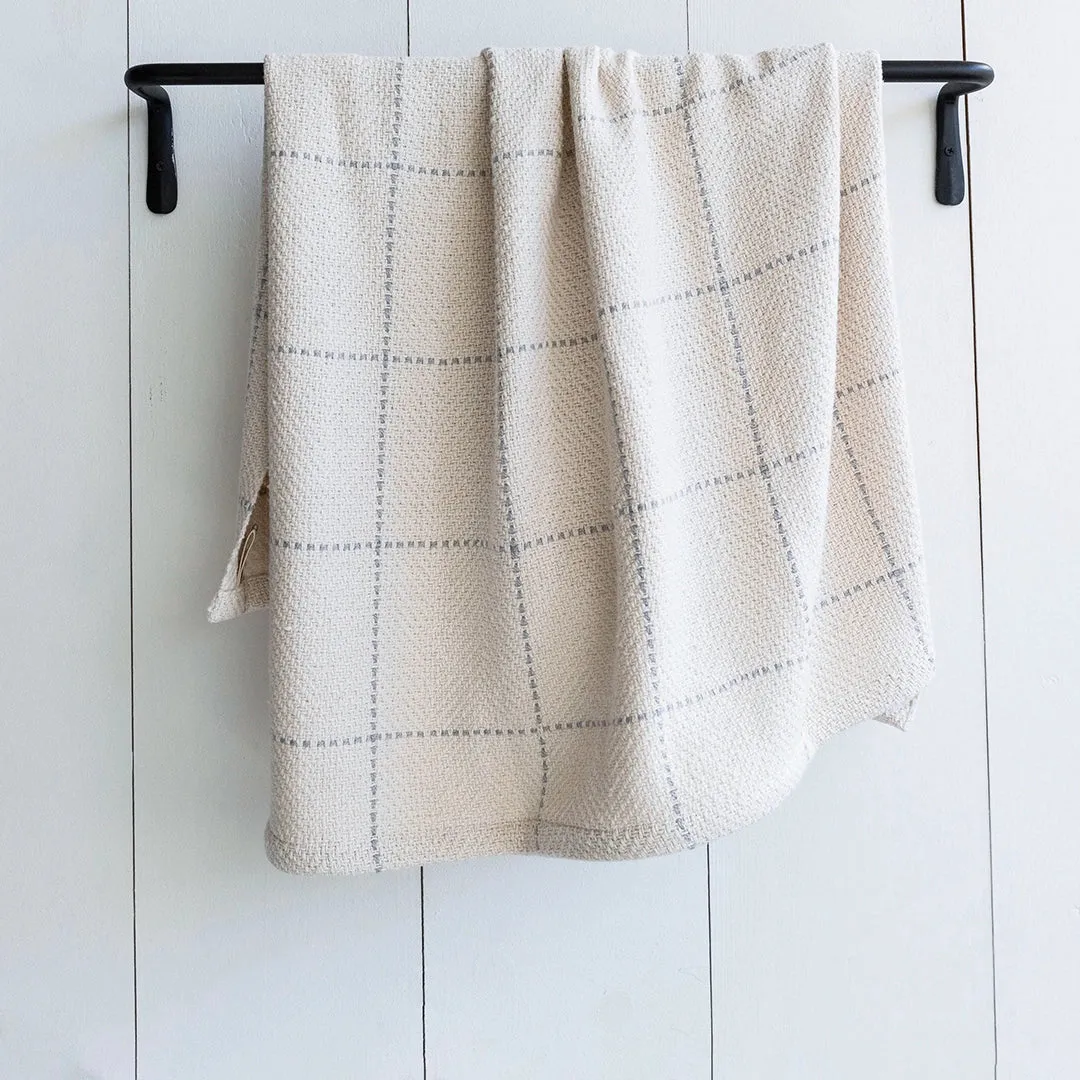 White and Gray Windowpane Baby Blanket