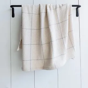 White and Gray Windowpane Baby Blanket