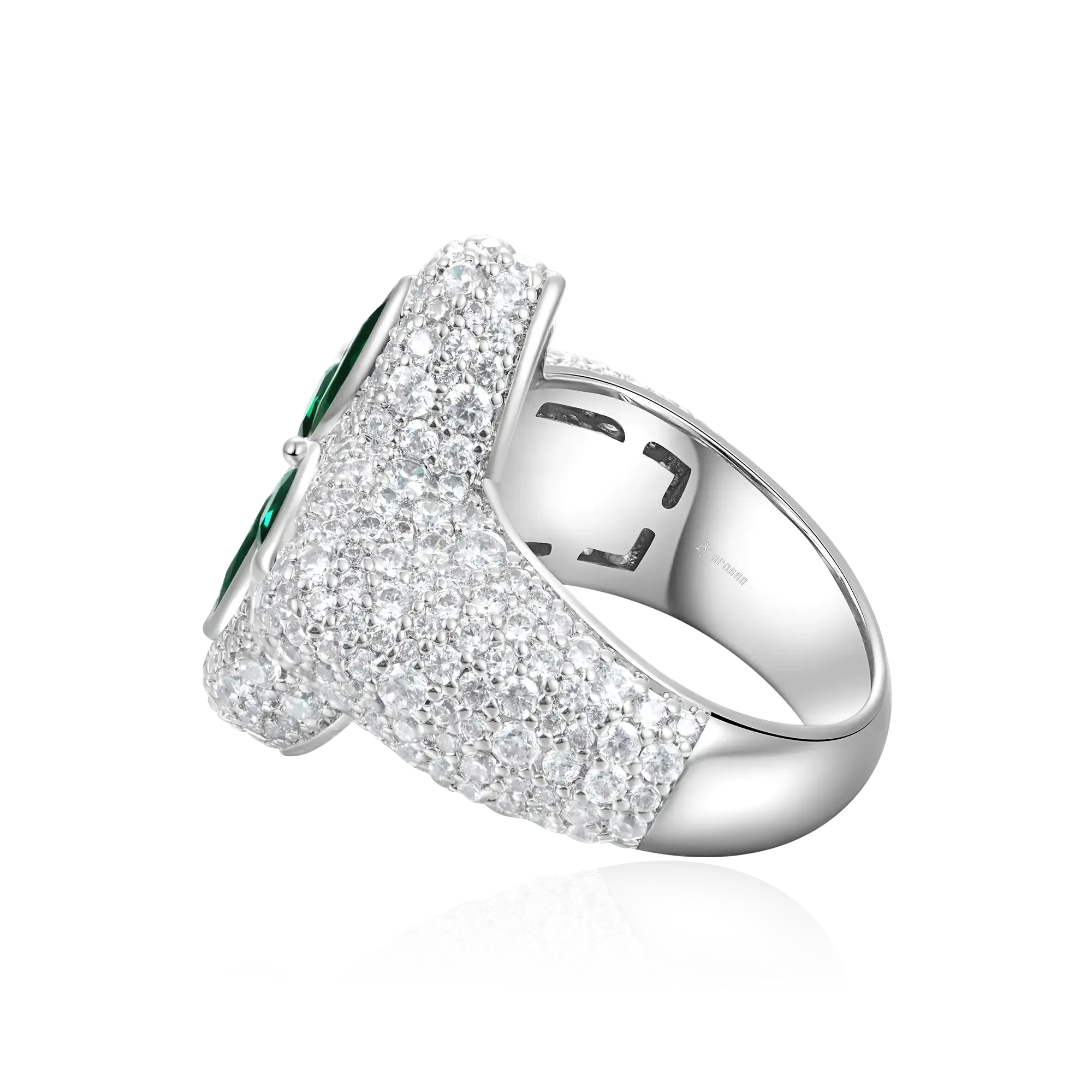 Women's Iced Luminous Clover Ring