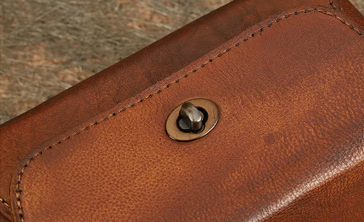 Womens Small Boxy Leather Crossbody Purse Leather Shoulder Bag For Women