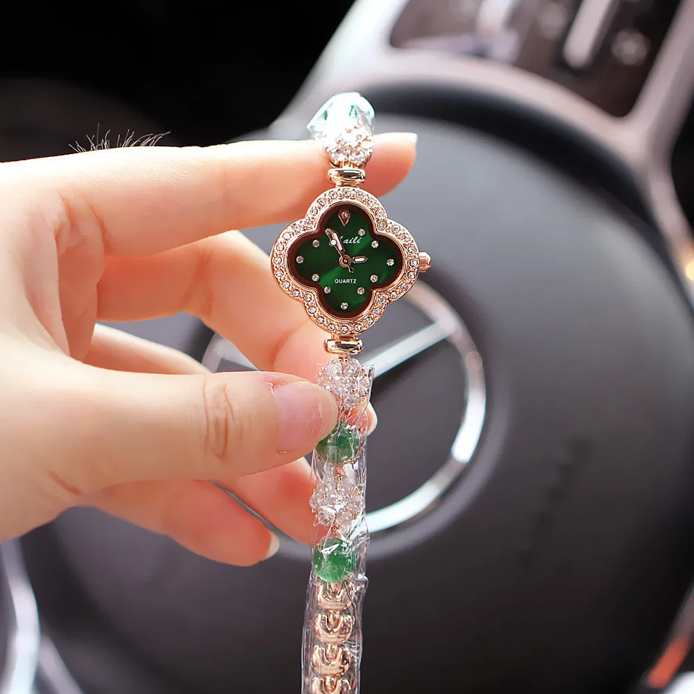 Women's watches, luminous hands, diamond-waterproof bracelets, fashionable watches