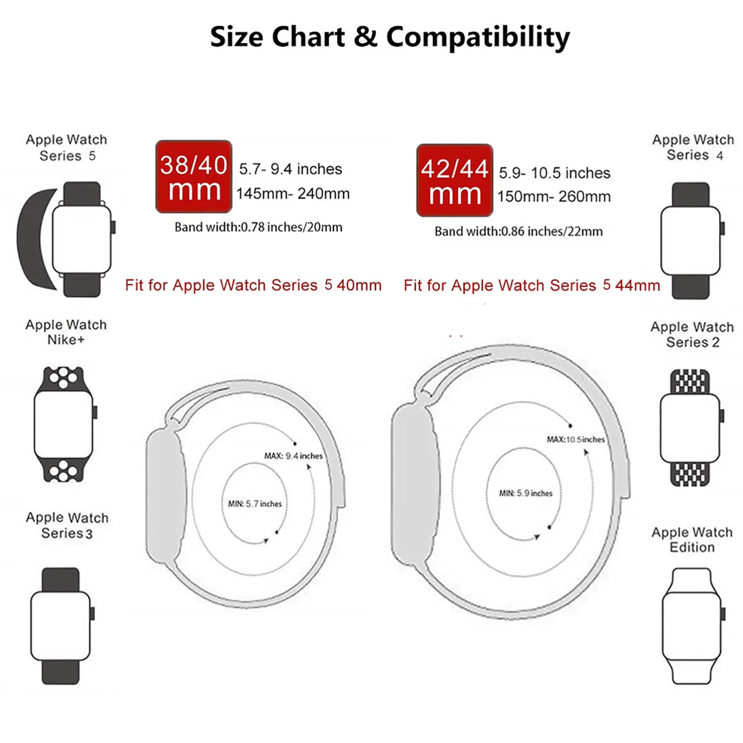 Woven Nylon Strap For Apple Watch-Seashell (42/44/45/49mm)
