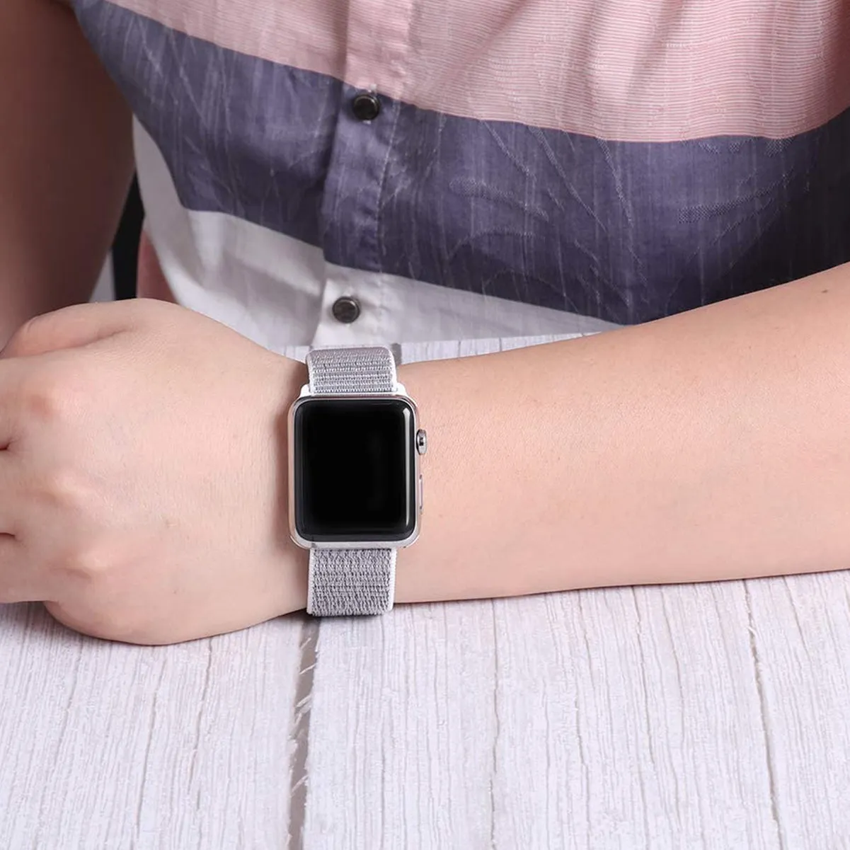 Woven Nylon Strap For Apple Watch-Seashell (42/44/45/49mm)