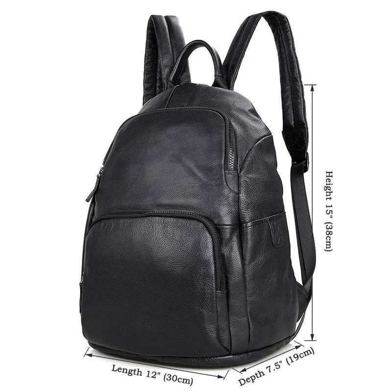 YAAGLE Genuine Leather Leisure Travel Backpack for Men Boys YG2005