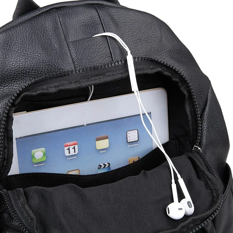 YAAGLE Genuine Leather Leisure Travel Backpack for Men Boys YG2005