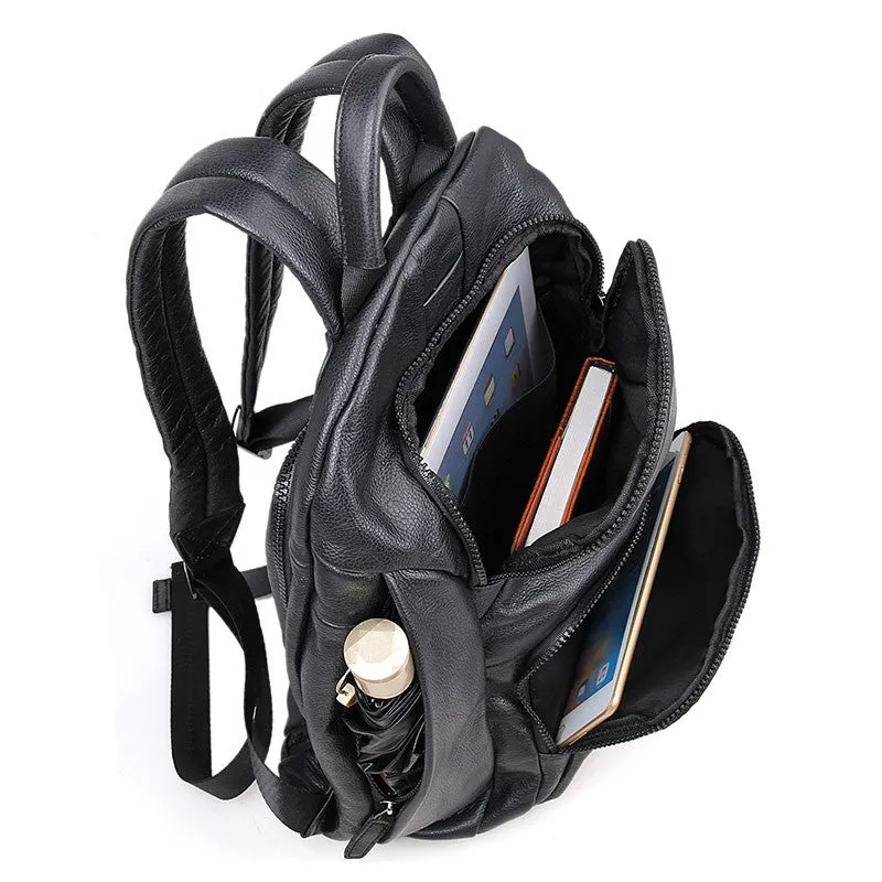 YAAGLE Genuine Leather Leisure Travel Backpack for Men Boys YG2005