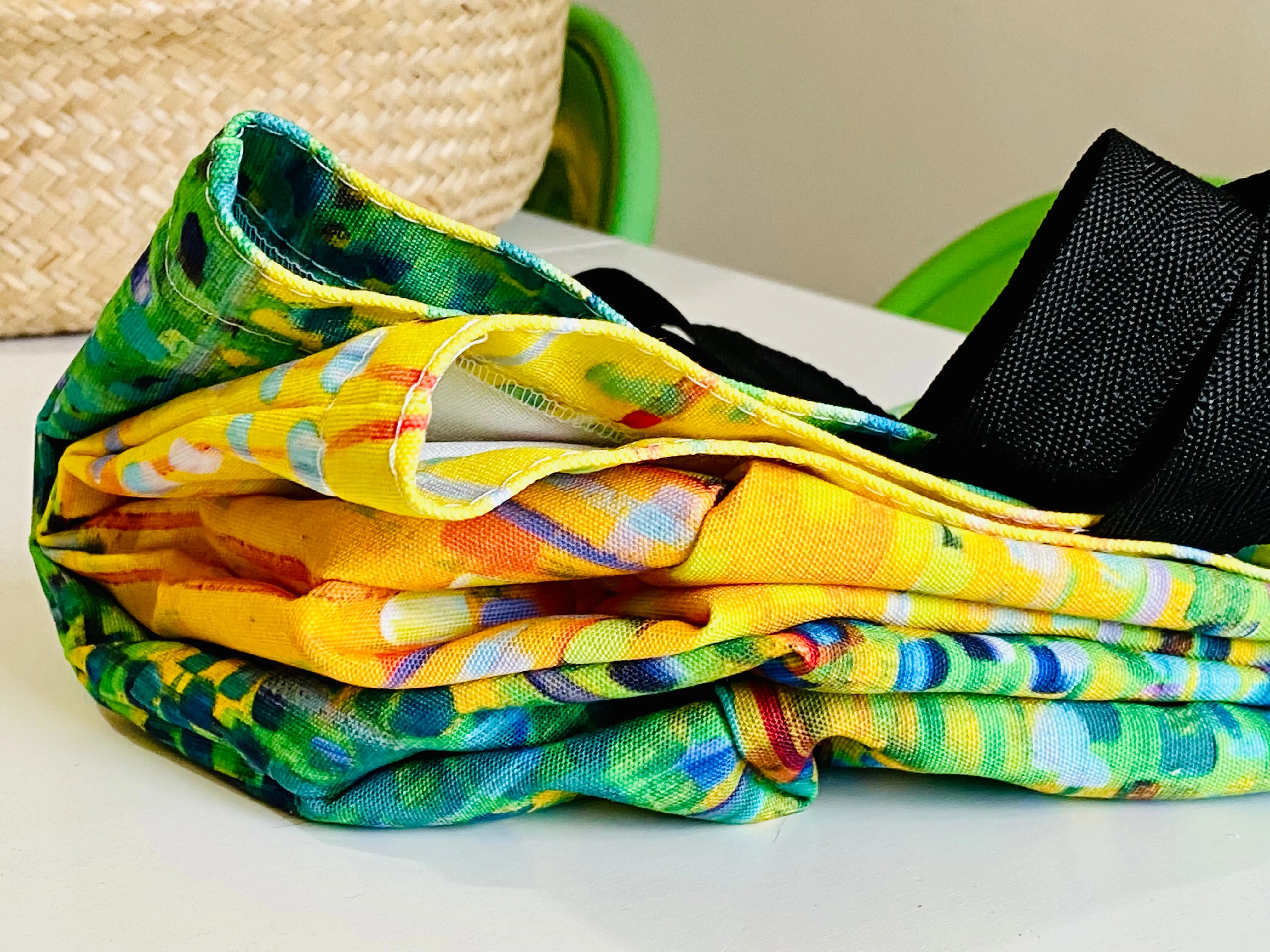 Yellow & Green Canvas Tote