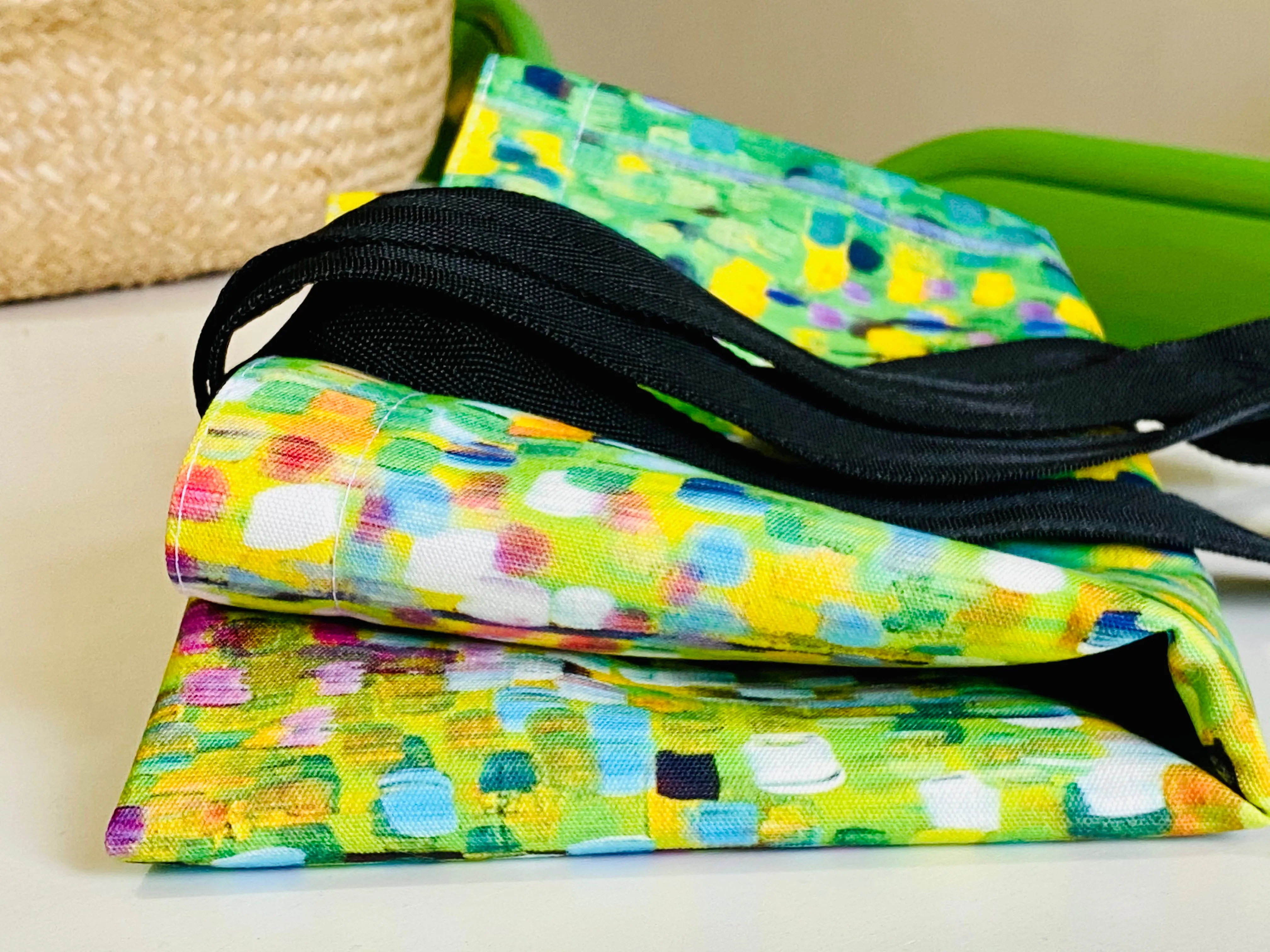 Yellow & Green Canvas Tote