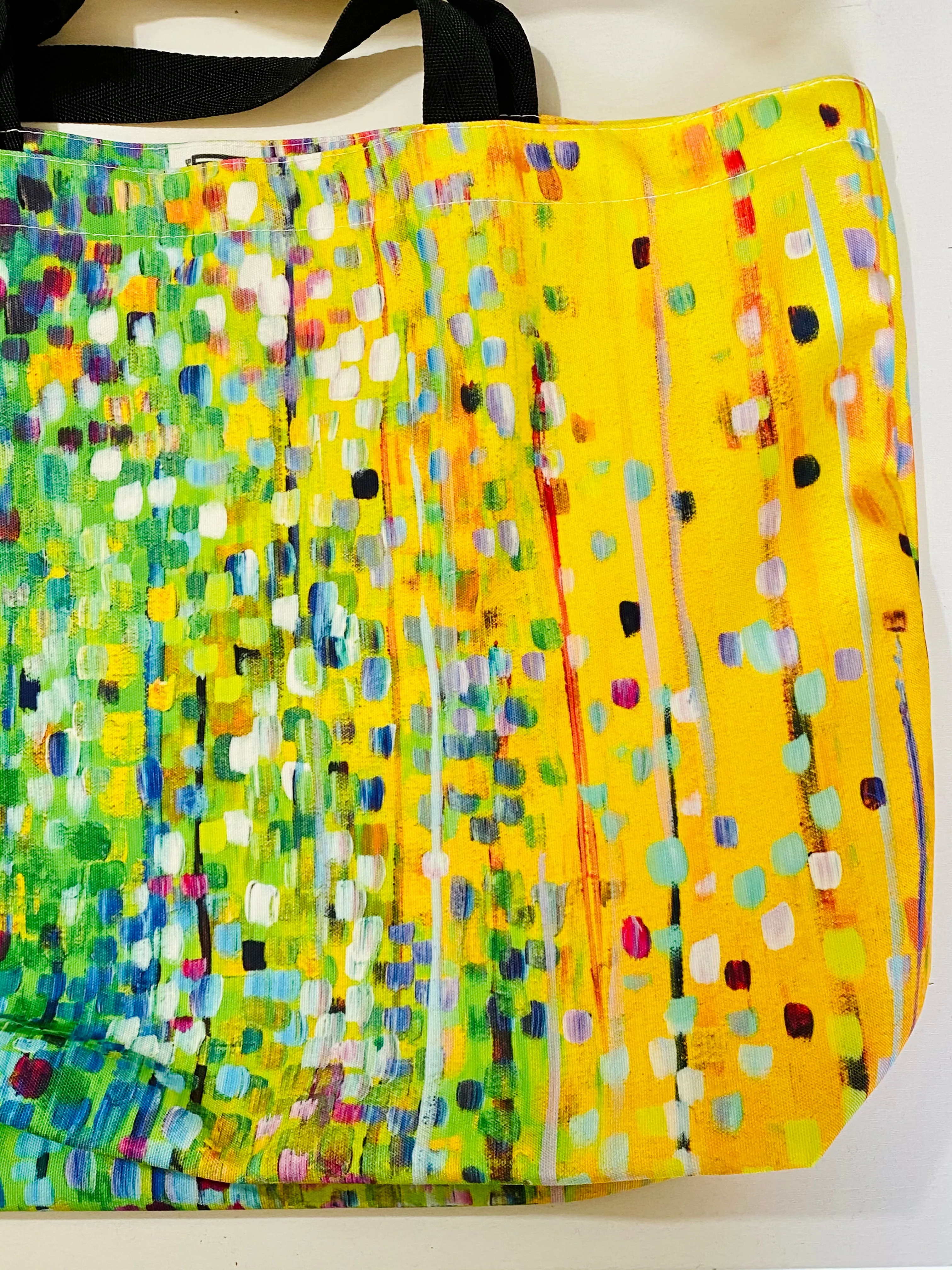 Yellow & Green Canvas Tote