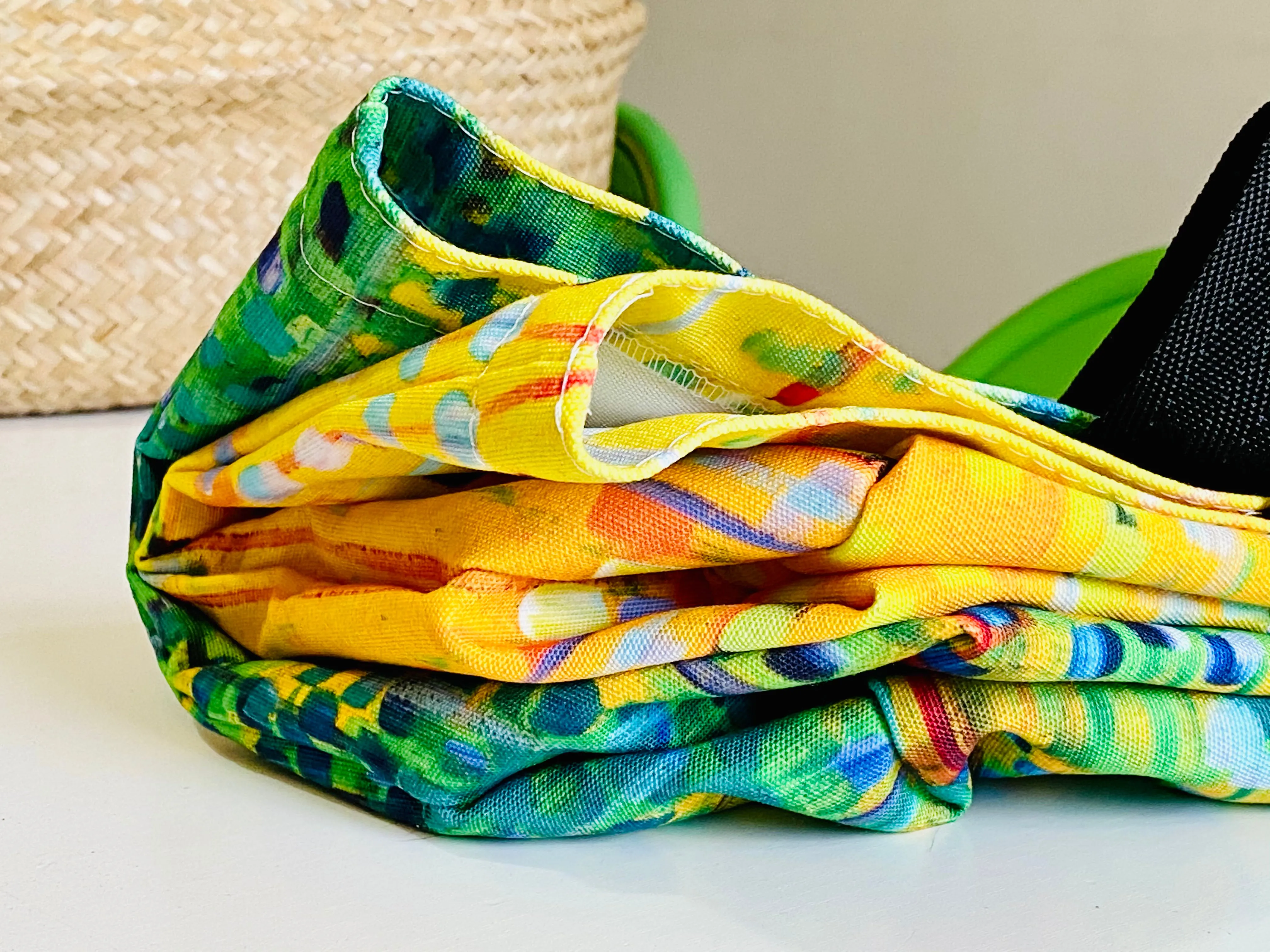 Yellow & Green Canvas Tote
