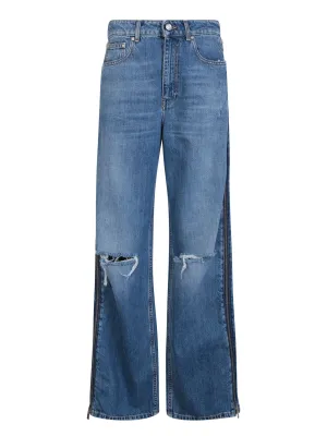 Zip details blue jeans