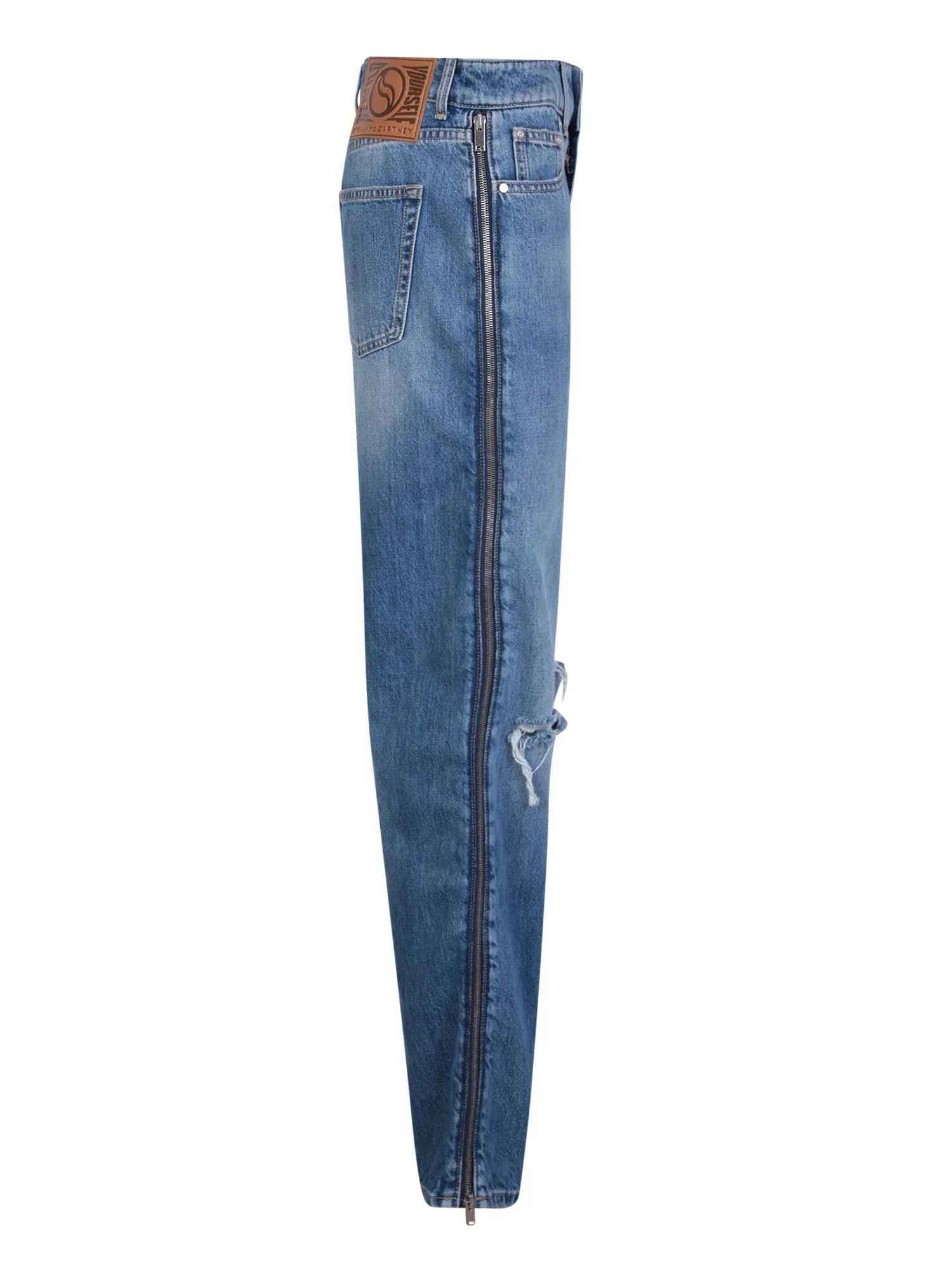 Zip details blue jeans